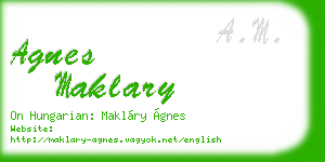 agnes maklary business card
