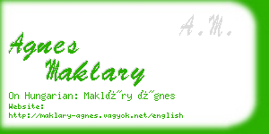 agnes maklary business card